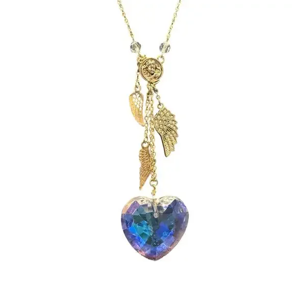 Kirks Folly Heart and Wings Pendant Necklace - Picture 2 of 5
